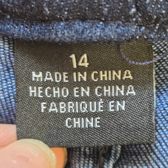 DKNY Size 14 Womens' Denim Blue Jeans Straight Leg Zip Front Pockets Dark Wash - Picture 7 of 12